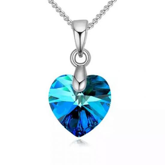 Swarovski® 6228 Xilion Heart Heliotrope Kolye