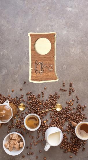 Kutaydan 6 Parça Ahşap Lazer Kesim Kahve ve Bardak Altlığı