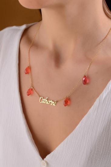 Kişiye Özel Swarovski Taşlı İsimli 925 Ayar Gümüş Kolye