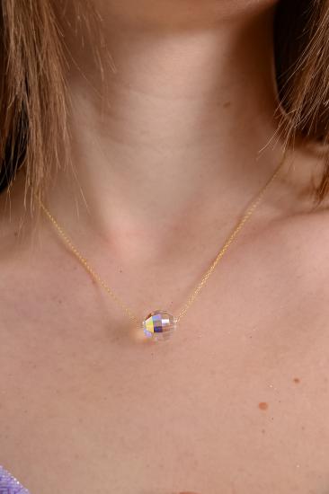 Swarovski® Taşlı Raund Drop 925 Ayar Gümüş Kolye