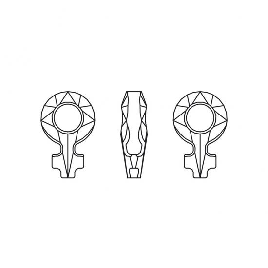 Swarovski 4876 JanJan Female Symbole Rose Kaplama Kolye