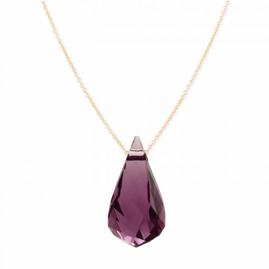 Swarovski® 6020 Amethys Helix Rose Kaplama Kolye