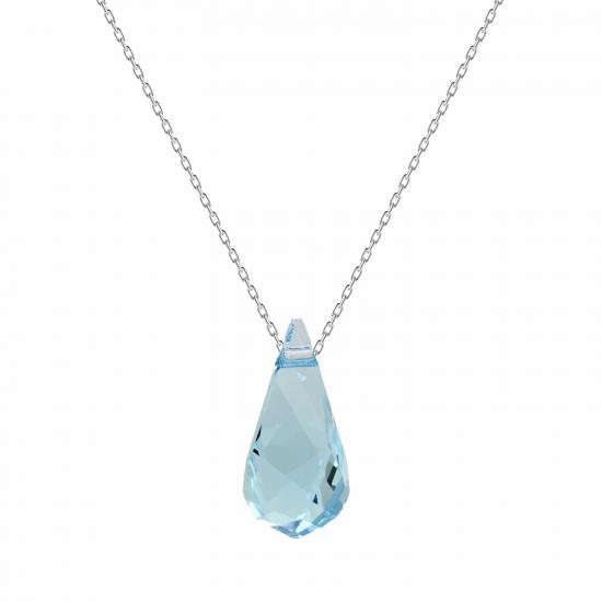 Swarovski® 6020 Aquamarine Helix Gümüş Kolye