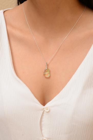 Swarovski® 6191 Divine Luminous Green 925 Ayar Gümüş Kolye