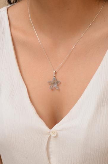 Swarovski® 6721 Starfish Blue Shade 925 Ayar Gümüş Kolye
