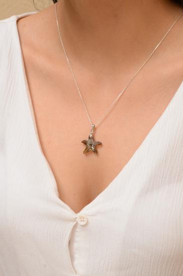 Swarovski® 6721 Starfish Bronz Shade 925 Ayar Gümüş Kolye
