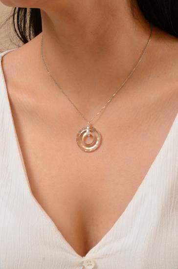 Swarovski® 6039 Disk Silver Shade 925 Ayar Gümüş Kolye