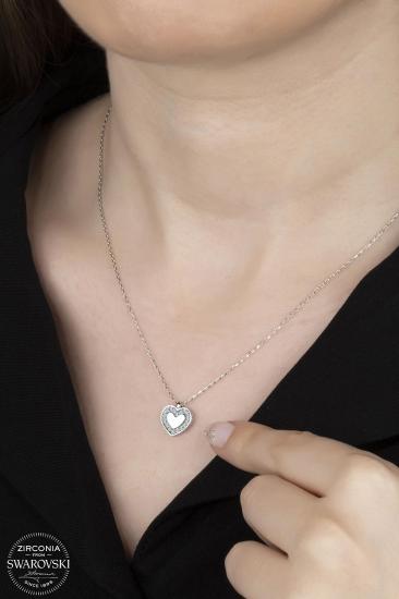 Kutaydan SWR Zirconia Kalpli Montür Kadın Gümüş Kolye