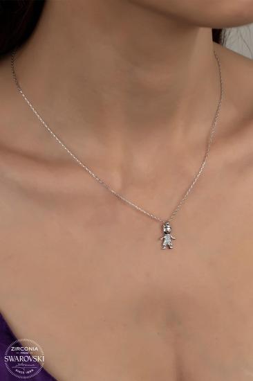 Kutaydan SWR Zirconia Erkek Çoçuk Figürlü Kadın Gümüş Kolye