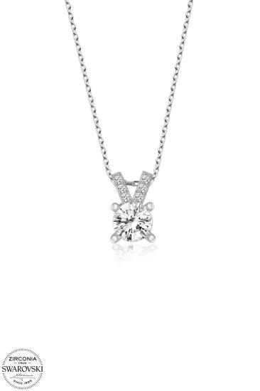 Kutaydan SWR Zirconia 0,87 CT Minimal Kadın Gümüş Kolye