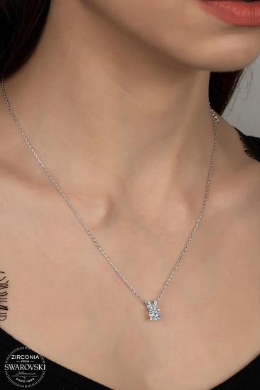 Kutaydan SWR Zirconia 0,87 CT Minimal Kadın Gümüş Kolye