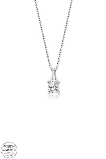 Kutaydan SWR Zirconia 0,28 CT Minimal Kadın Gümüş Kolye