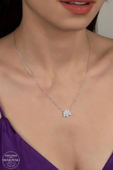 Kutaydan SWR Zirconia Fil Figürlü Kadın Gümüş Kolye