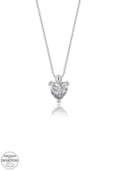 Kutaydan SWR Zirconia 1,20 CT Kalpli Taş Kadın Gümüş Kolye