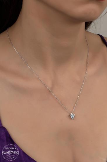Kutaydan SWR Zirconia 1,20 CT Kalpli Taş Kadın Gümüş Kolye