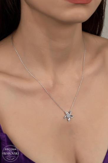 Kutaydan SWR Zirconia Çiçek Figürlü Kadın Gümüş Kolye
