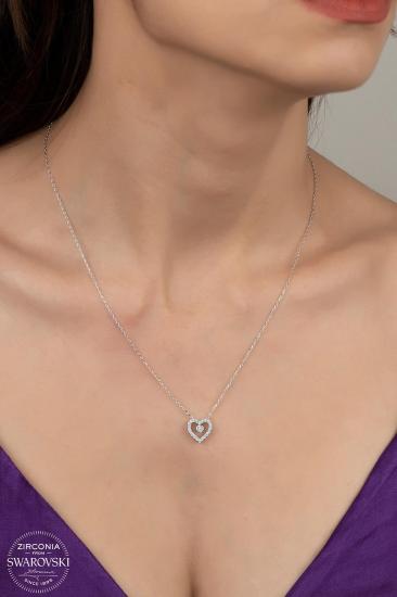 Kutaydan SWR Zirconia Kalbimdesin Kadın Gümüş Kolye