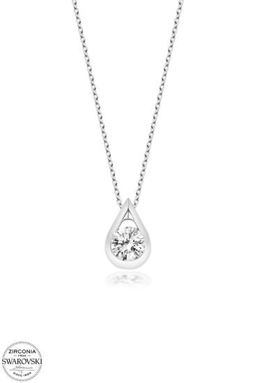 Kutaydan SWR Zirconia 0,84 CT Damla Kadın Gümüş Kolye