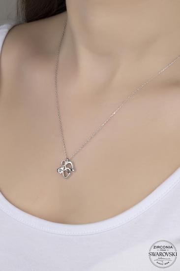 Kutaydan SWR Zirconia 0,25 CT Kalbin Bir Melek Kadın Gümüş Kolye