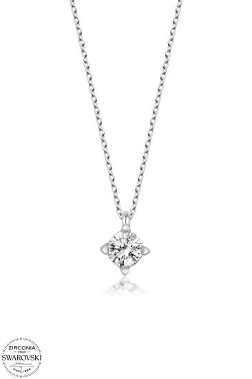 Kutaydan SWR Zirconia 0,66 CT Minimal Kadın Gümüş Kolye