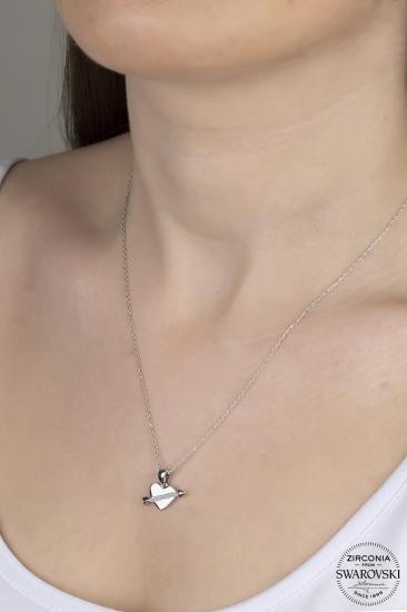 Kutaydan SWR Zirconia Aşk Oku Kadın Gümüş Kolye