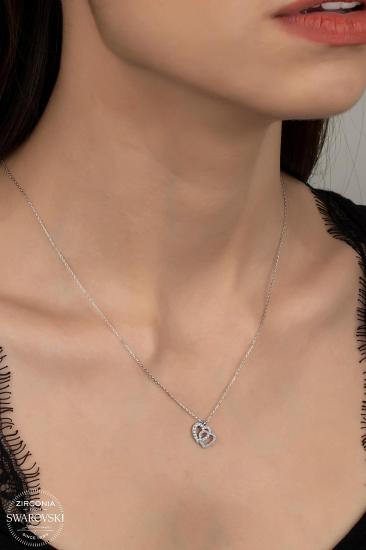 Kutaydan SWR Zirconia Kalbim Seninle Kadın Gümüş Kolye