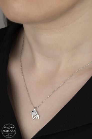 Kutaydan SWR Zirconia Balık Figürlü Kadın Gümüş Kolye