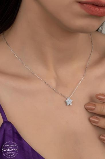 Kutaydan SWR Zirconia Yıldız Figürlü Kadın Gümüş Kolye