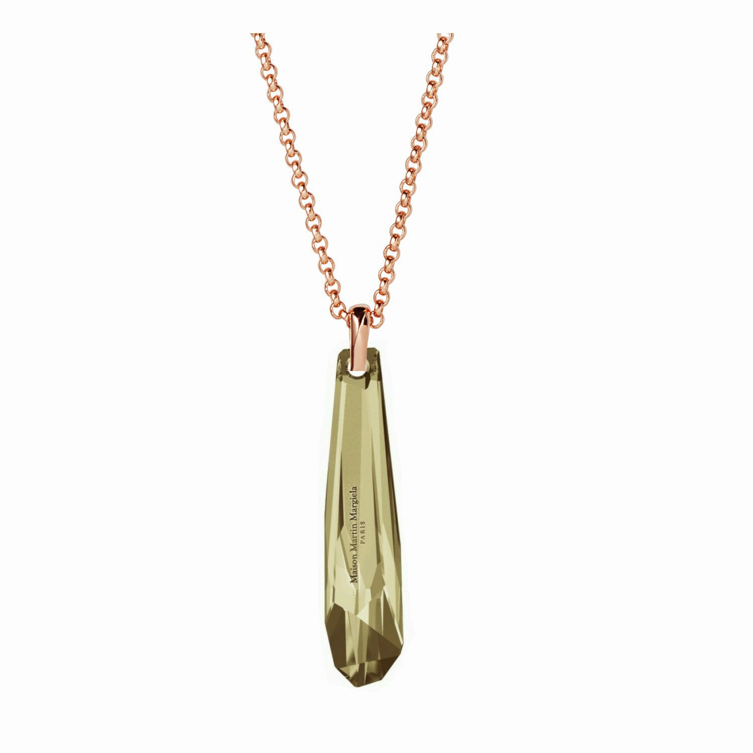 Swarovski® 6016 Golden Shadow Grand Crystalactite Rose Kaplama Kolye