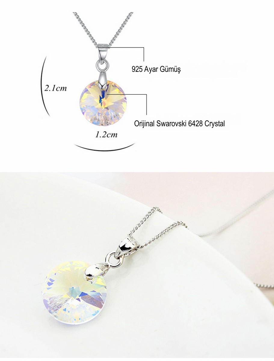 Swarovski® 6428 JanJan 925 Ayar Gümüş Kolye