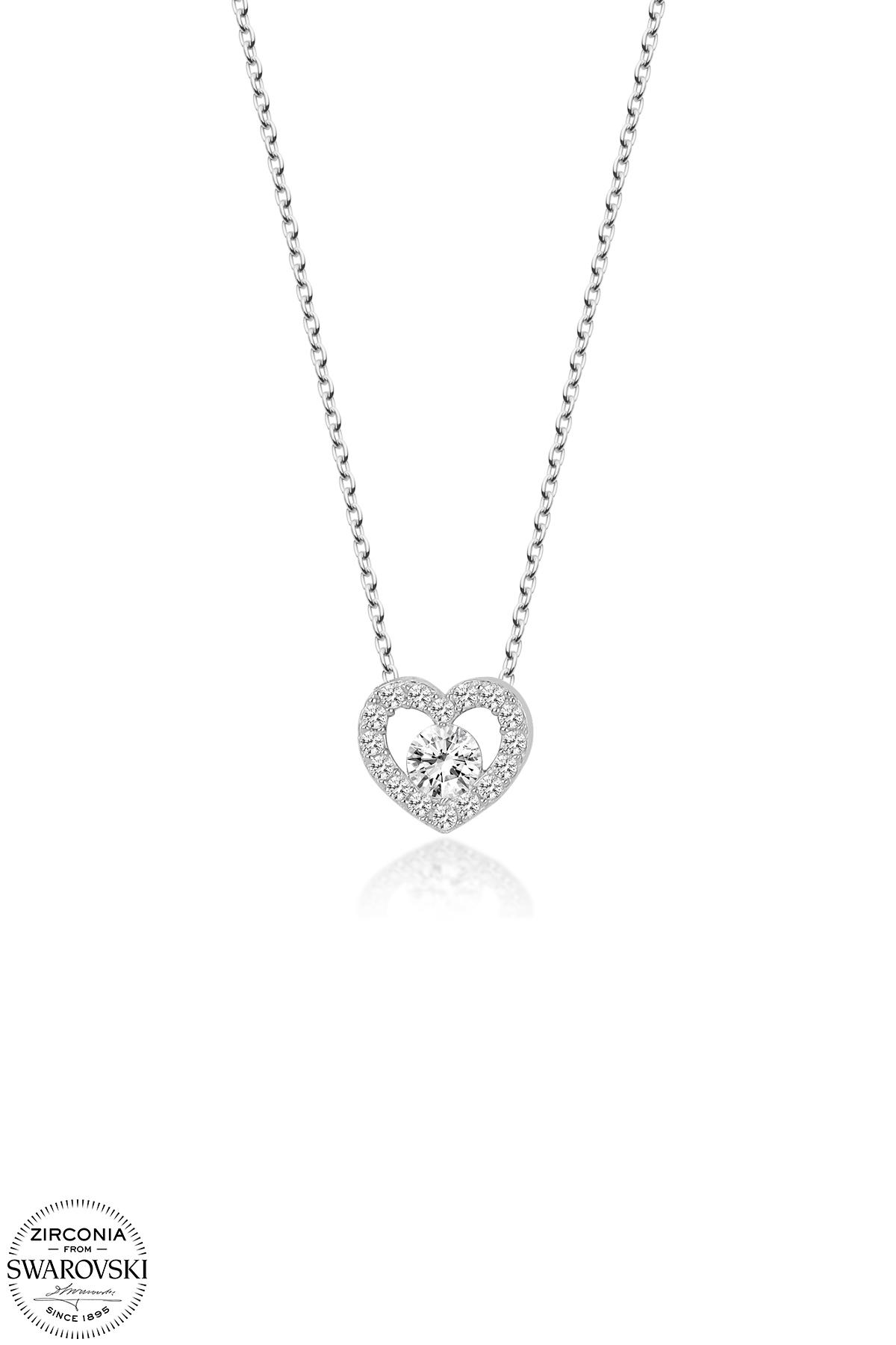 Kutaydan SWR Zirconia Kalpli Tek Taş Kadın Gümüş Kolye