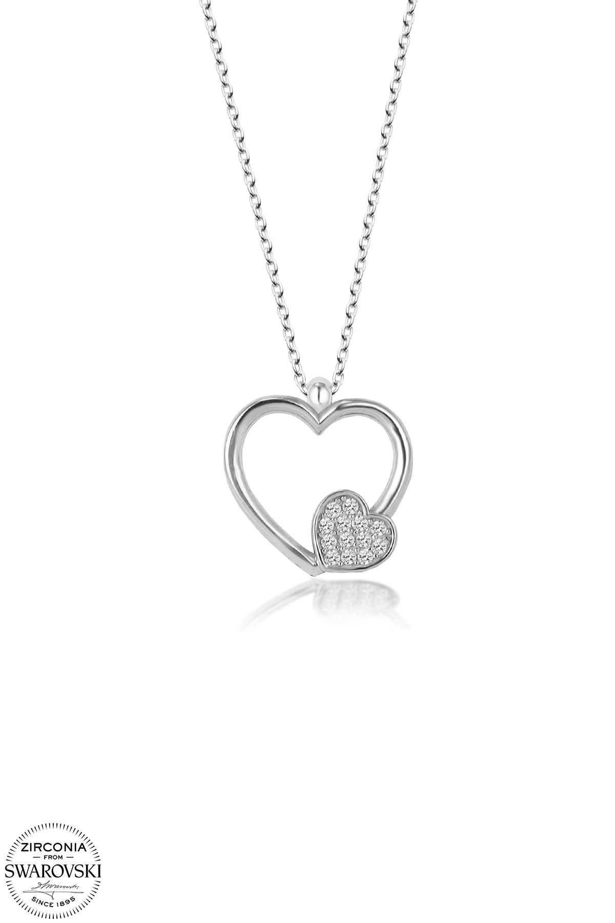 Kutaydan SWR Zirconia Kalbimdesin Kadın Gümüş Kolye