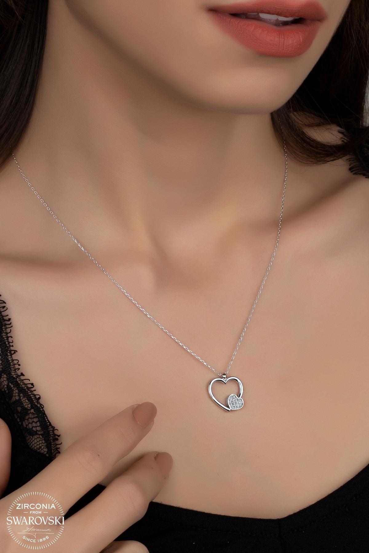 Kutaydan SWR Zirconia Kalbimdesin Kadın Gümüş Kolye