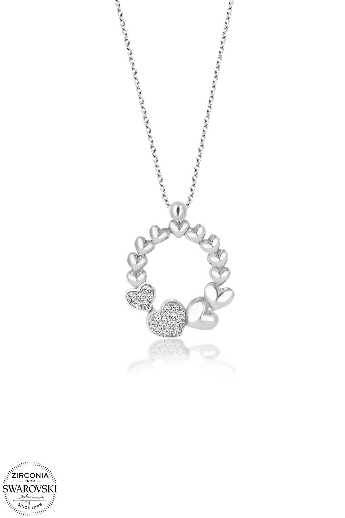 Kutaydan SWR Zirconia Kalplerin Dansı Kadın Gümüş Kolye