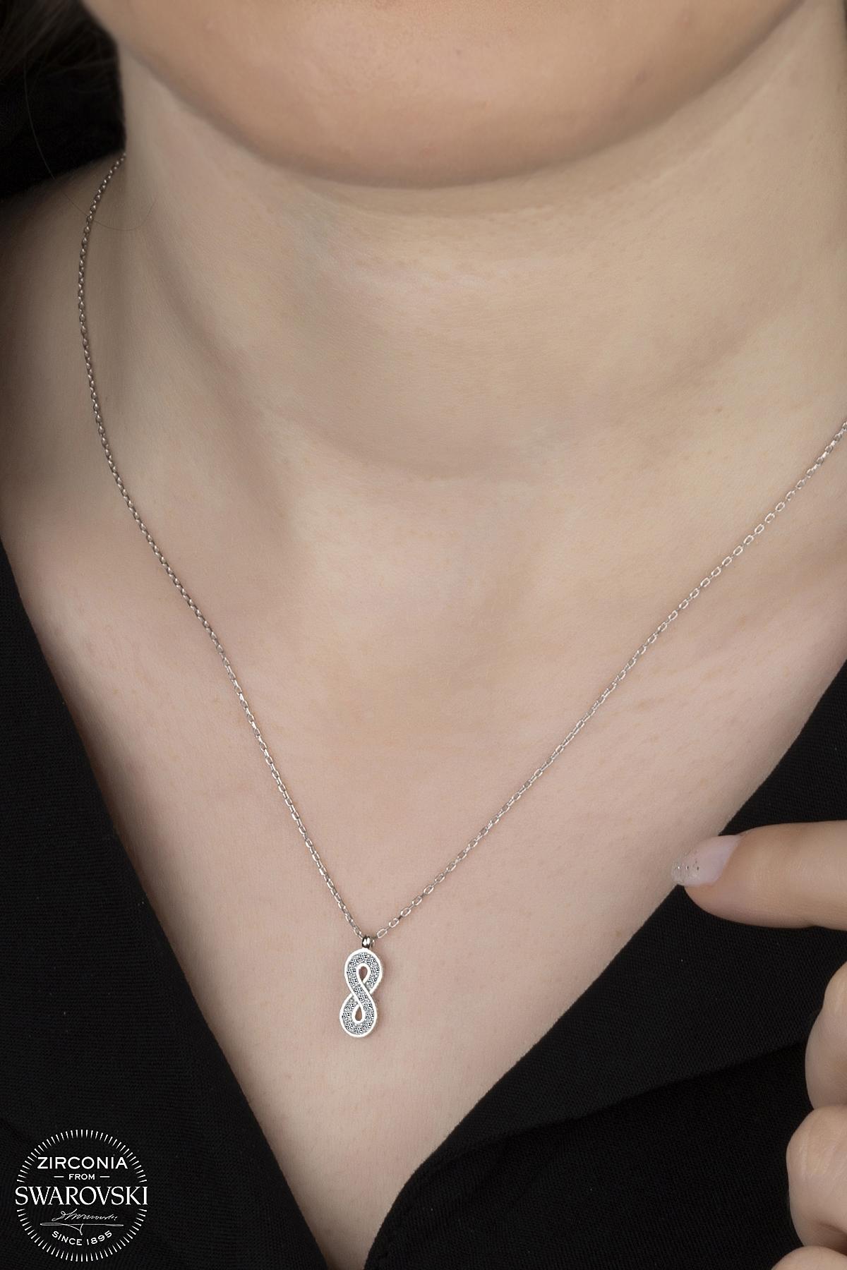 Kutaydan SWR Zirconia Sonsuzluk Kadın Gümüş Kolye